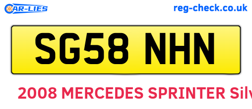 SG58NHN are the vehicle registration plates.