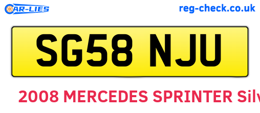 SG58NJU are the vehicle registration plates.