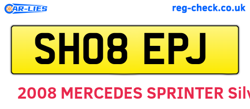SH08EPJ are the vehicle registration plates.