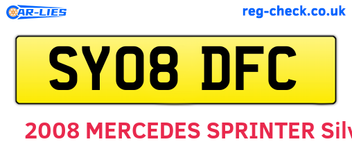 SY08DFC are the vehicle registration plates.