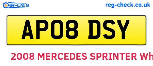 AP08DSY are the vehicle registration plates.