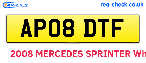 AP08DTF are the vehicle registration plates.