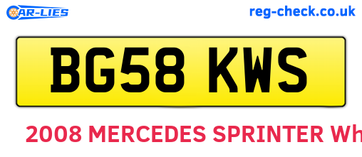 BG58KWS are the vehicle registration plates.