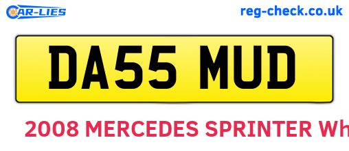 DA55MUD are the vehicle registration plates.