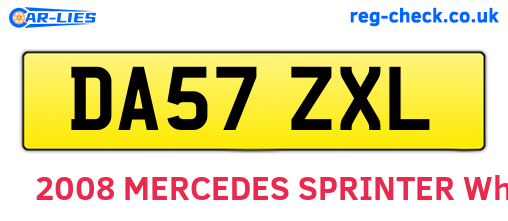 DA57ZXL are the vehicle registration plates.