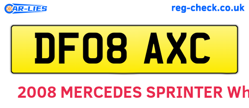 DF08AXC are the vehicle registration plates.