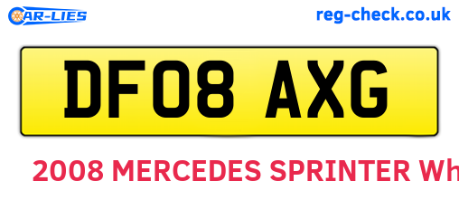 DF08AXG are the vehicle registration plates.