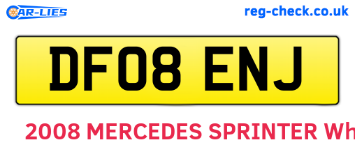 DF08ENJ are the vehicle registration plates.