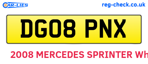 DG08PNX are the vehicle registration plates.