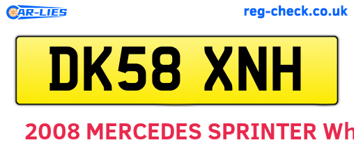 DK58XNH are the vehicle registration plates.
