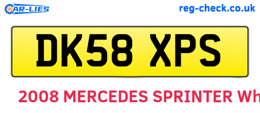 DK58XPS are the vehicle registration plates.