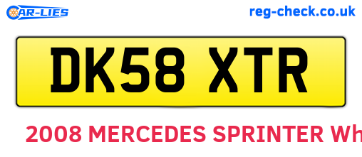 DK58XTR are the vehicle registration plates.