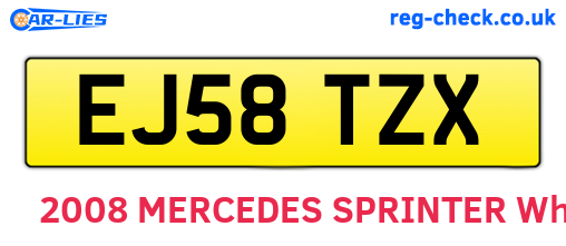EJ58TZX are the vehicle registration plates.