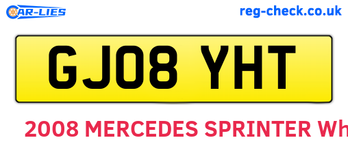 GJ08YHT are the vehicle registration plates.