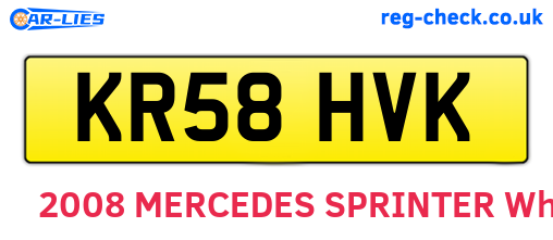 KR58HVK are the vehicle registration plates.