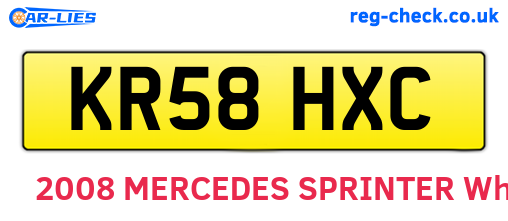 KR58HXC are the vehicle registration plates.