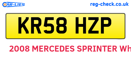 KR58HZP are the vehicle registration plates.