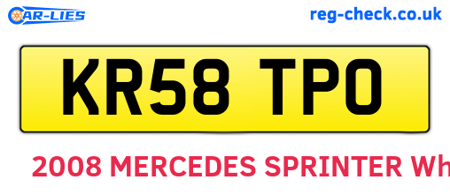 KR58TPO are the vehicle registration plates.