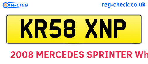 KR58XNP are the vehicle registration plates.