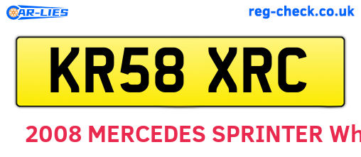 KR58XRC are the vehicle registration plates.