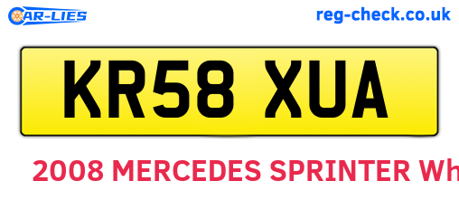 KR58XUA are the vehicle registration plates.