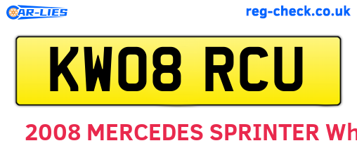 KW08RCU are the vehicle registration plates.