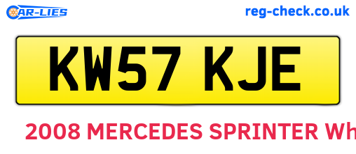KW57KJE are the vehicle registration plates.