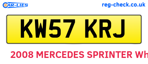 KW57KRJ are the vehicle registration plates.