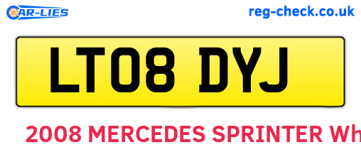 LT08DYJ are the vehicle registration plates.