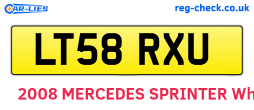 LT58RXU are the vehicle registration plates.