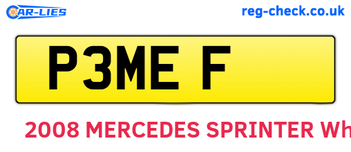 P3MEF are the vehicle registration plates.