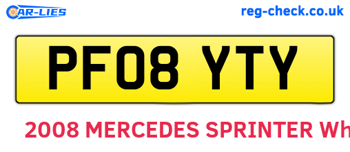 PF08YTY are the vehicle registration plates.