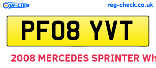 PF08YVT are the vehicle registration plates.