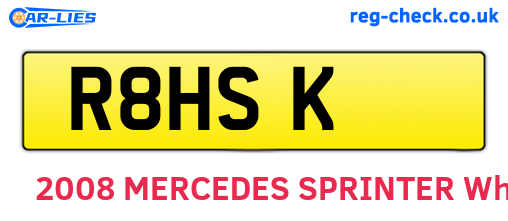 R8HSK are the vehicle registration plates.