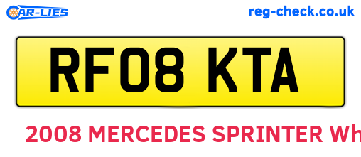 RF08KTA are the vehicle registration plates.