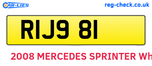 RIJ981 are the vehicle registration plates.