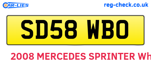 SD58WBO are the vehicle registration plates.