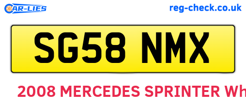 SG58NMX are the vehicle registration plates.
