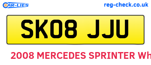 SK08JJU are the vehicle registration plates.