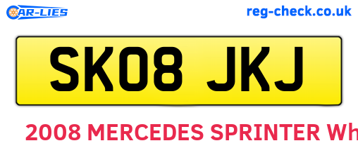 SK08JKJ are the vehicle registration plates.