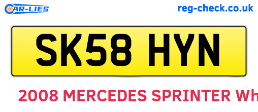 SK58HYN are the vehicle registration plates.