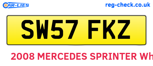 SW57FKZ are the vehicle registration plates.