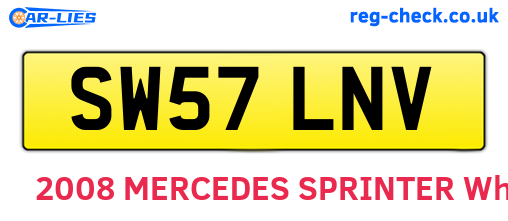 SW57LNV are the vehicle registration plates.