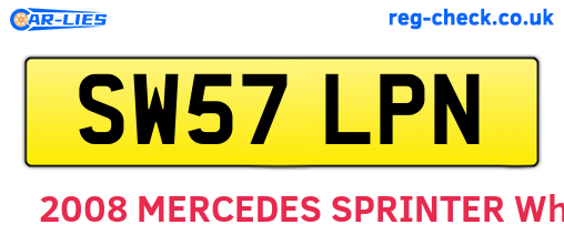SW57LPN are the vehicle registration plates.