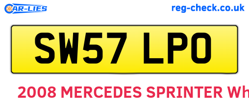 SW57LPO are the vehicle registration plates.