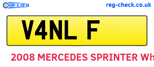 V4NLF are the vehicle registration plates.