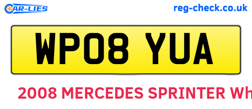 WP08YUA are the vehicle registration plates.