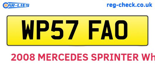 WP57FAO are the vehicle registration plates.
