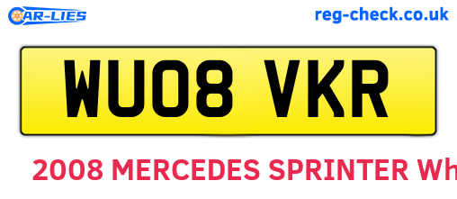 WU08VKR are the vehicle registration plates.