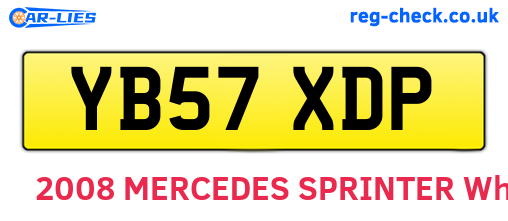 YB57XDP are the vehicle registration plates.